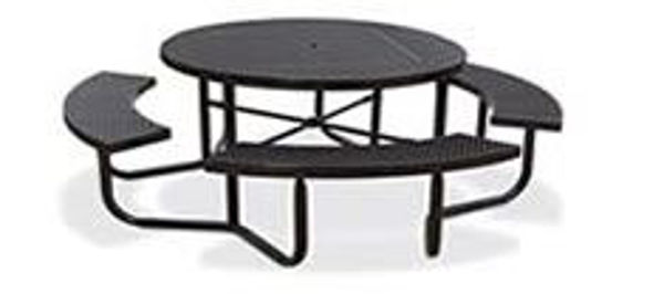 Picture of Eagle One - Portable Round Expanded Metal Picnic Table w/ 4 Seats