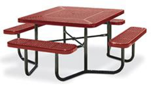 Picture of Eagle One - Portable Square Perforated Metal Picnic Table 4 Seats