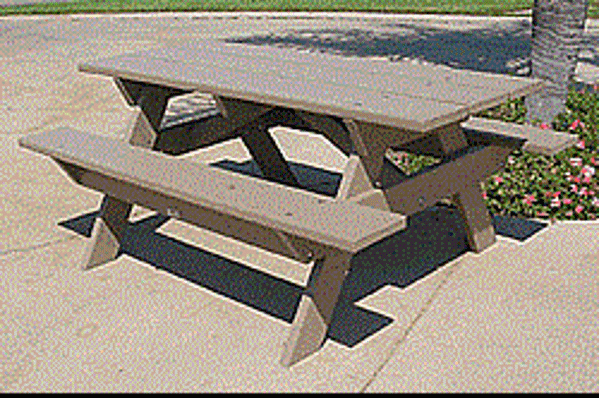 Picture of Eagle One - 6' Plastic Recycled Plastic Picnic Table