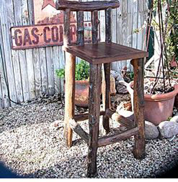 Picture of Groovystuff Rocky Mountain Rustic Teak Bar Chair