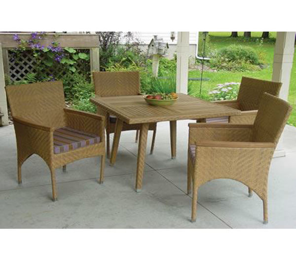 Picture of Jewels of Java All Weather Rattan 5 Pc. Angel Dining Table with Teak Top