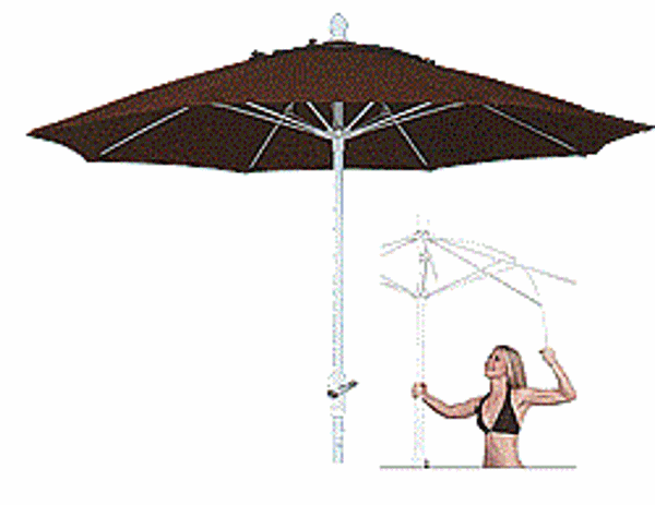 Picture of 7 1/2' Market Patio Umbrella w/ Fiberglass Ribs - Fiberbuilt