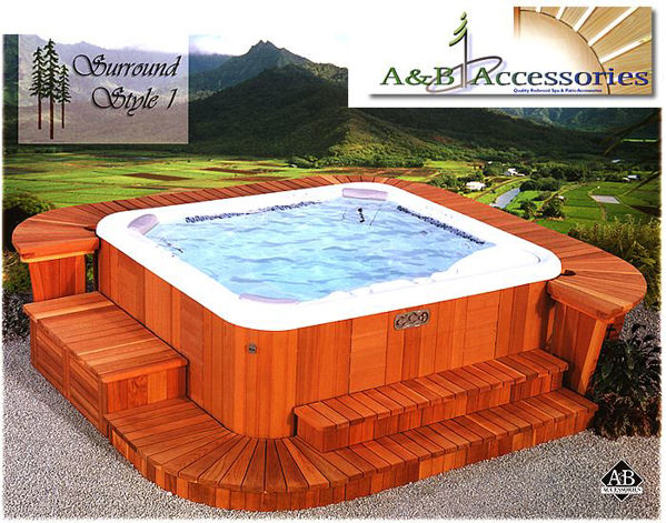 Picture of A & B Accessories Redwood Spa Surround Style 1 - Large