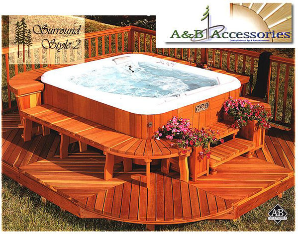 Picture of A & B Accessories Redwood Spa Surround Style 2- Large