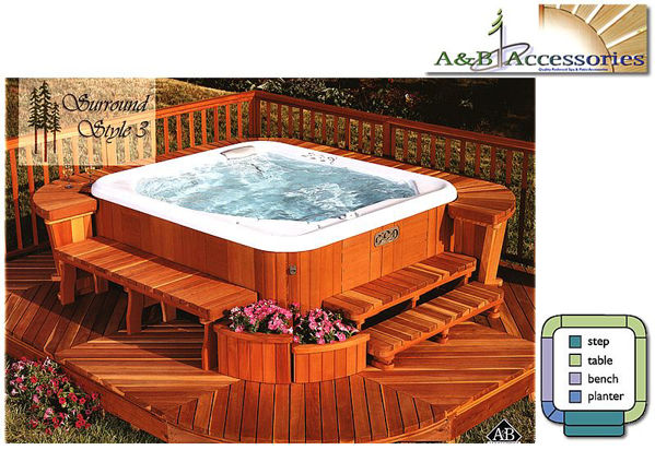 Picture of A & B Accessories Redwood Spa Surround Style 3- Medium