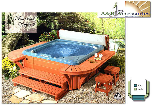 Picture of A & B Accessories Redwood Spa Surround Style 4 - Large