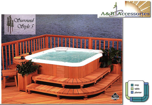 Picture of A & B Accessories Redwood Spa Surround Style 5 - Large