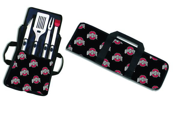 Picture of Two Dogs Designs  4-PC BBQ Utensil & Carrier in Ohio State