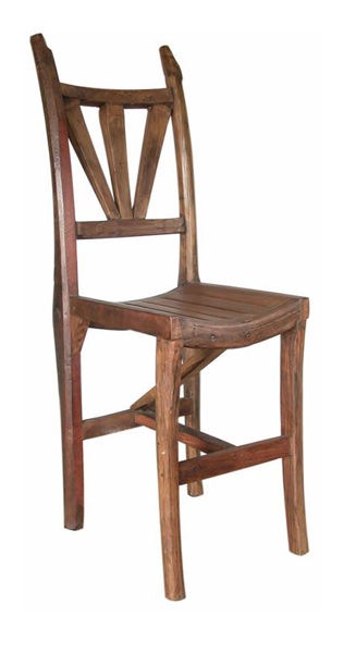 Picture of Groovystuff  Husker Rustic Teak Bar Chair