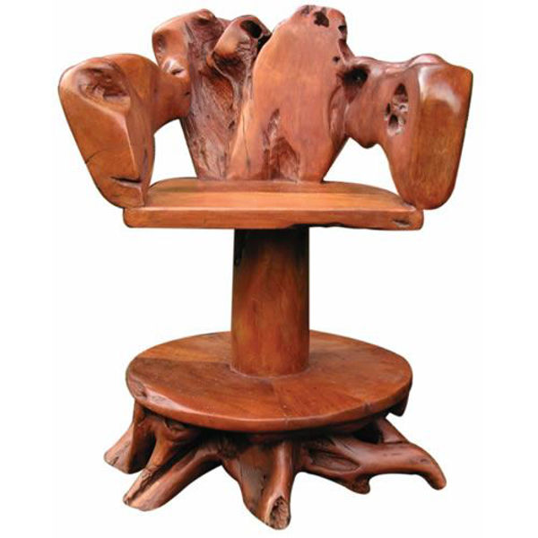 Picture of Groovystuff Big Butte Rustic Teak Root Bar Chair