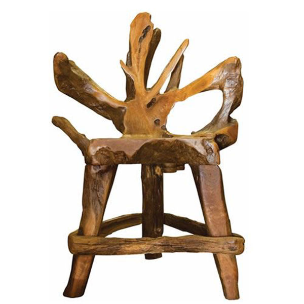 Picture of Groovystuff Bighorn Root Rustic Teak Bar Chair