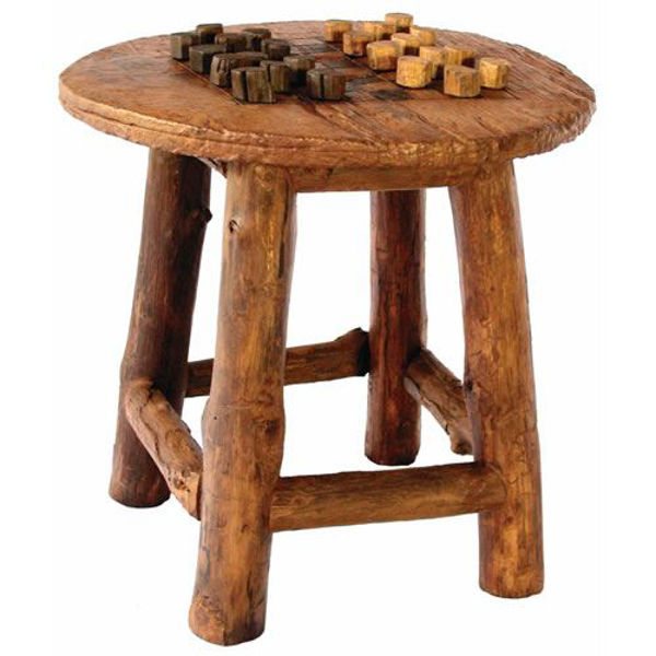 Picture of Rustic Teak Wood Checker Set - S