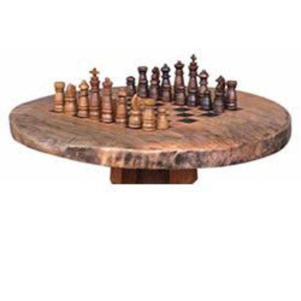 Picture of Small Rustic Teak Chess Set