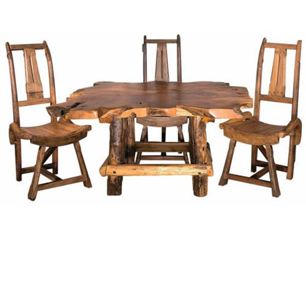 Picture of Groovystuff Little Bear Rustic Teak Dinner Table & Chairs
