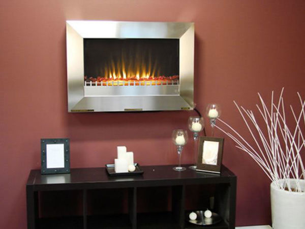 Picture of Fire Sense Stainless Steel Wall Mounted Electric Fireplace