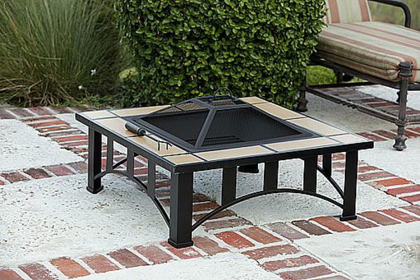 Picture of Fire Sense 36" Square Tuscan Tile Top Mission Style Fire Pit