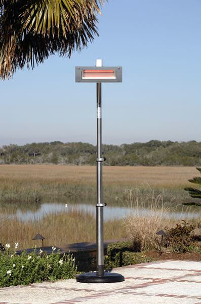 Patio Store. Fire Sense Stainless Steel Telescoping Offset Pole Mounted  Infrared Patio Heater w/ Glass Front