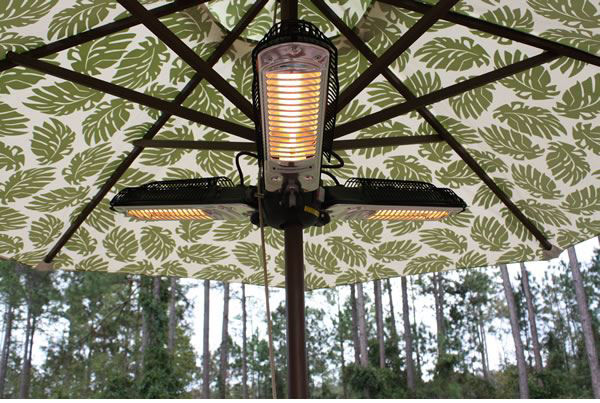 electric halogen umbrella patio heater Fire Sense Umbrella Halogen Patio Heater