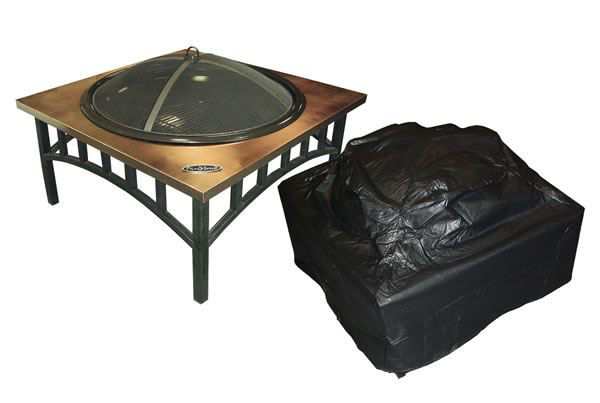 Picture of Fire Sense Outdoor Square Fire Pit Vinyl Cover w/Felt Lining & Fabric Ties
