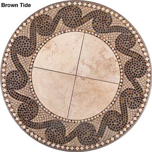 Picture of KNF Brown Tide Mosaic Marble and Stained Glass Tabletop