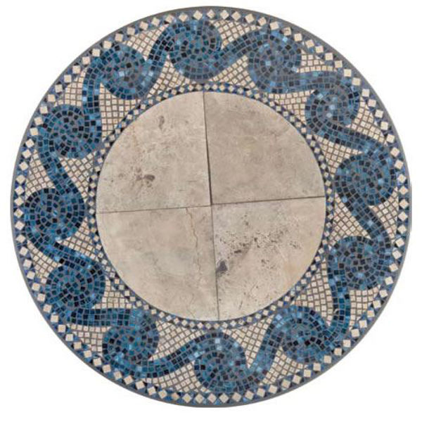 Picture of KNF Navy Tide Mosaic Marble and Stained Glass Tabletop