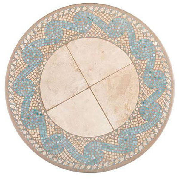Picture of KNF Seafoam Tide Mosaic Marble and Stained Glass Tabletop