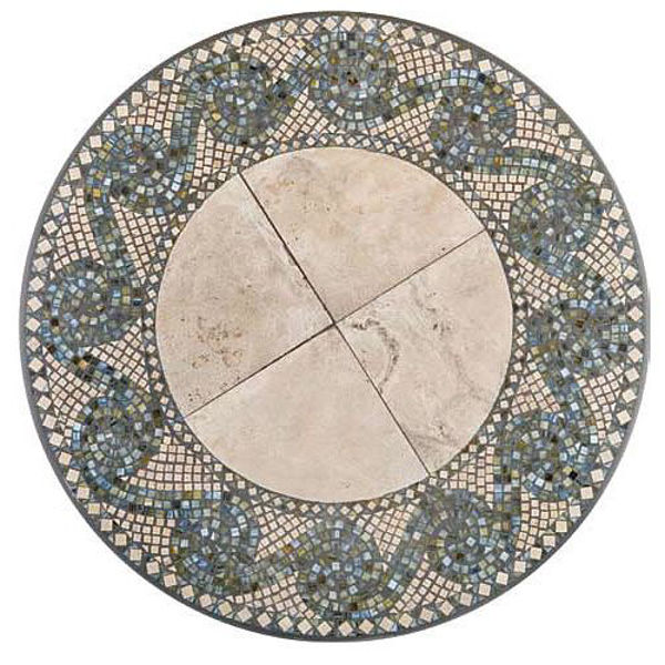 Picture of KNF Slate Tide Mosaic Marble and Stained Glass Tabletop