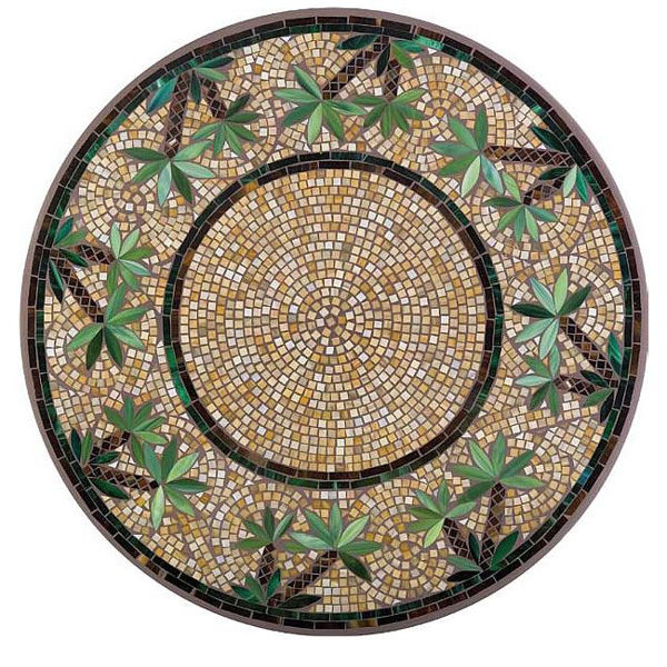 Picture of KNF Desert Sand Palm Marble and Stained Glass Tabletop