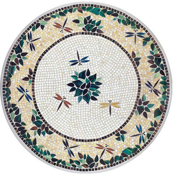 Picture of KNF Dragonfly Marble and Stained Glass Tabletop