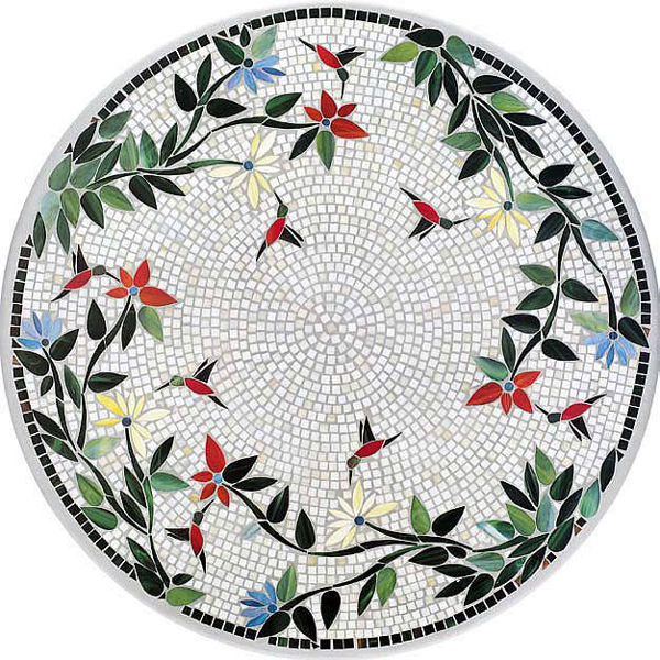 Picture of KNF Hummingbird Marble and Stained Glass Tabletop