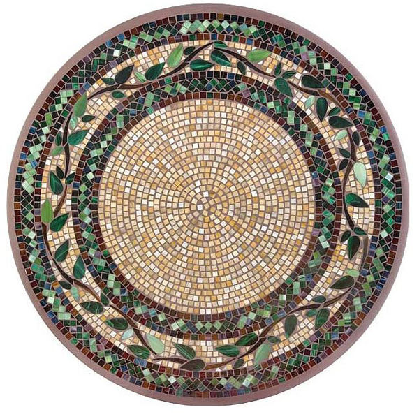 Picture of KNF Laurel Brown Marble and Stained Glass Tabletop