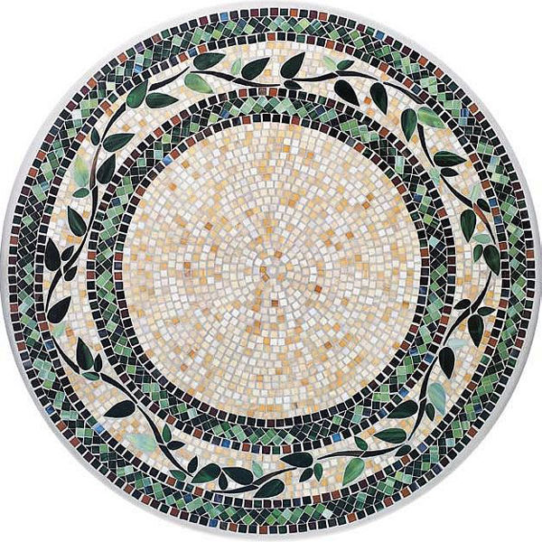 Picture of KNF Laurel Grey Marble and Stained Glass Tabletop