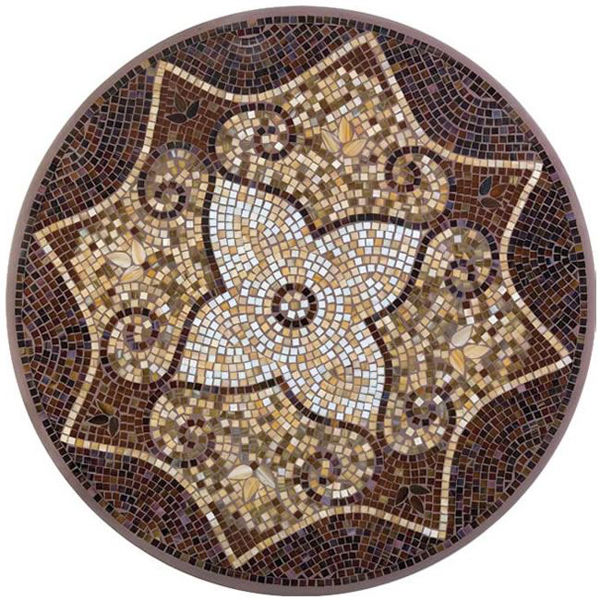 Picture of KNF Marrakesh Brown Marble and Stained Glass Tabletop
