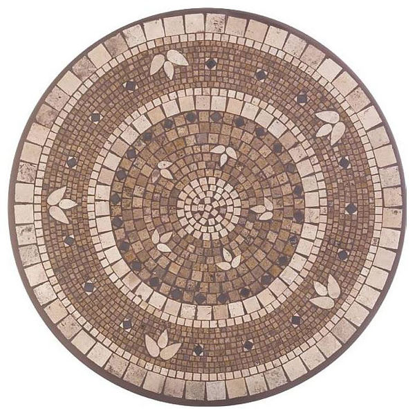 Picture of KNF Mykonos Leaf Brown Marble and Stained Glass Tabletop