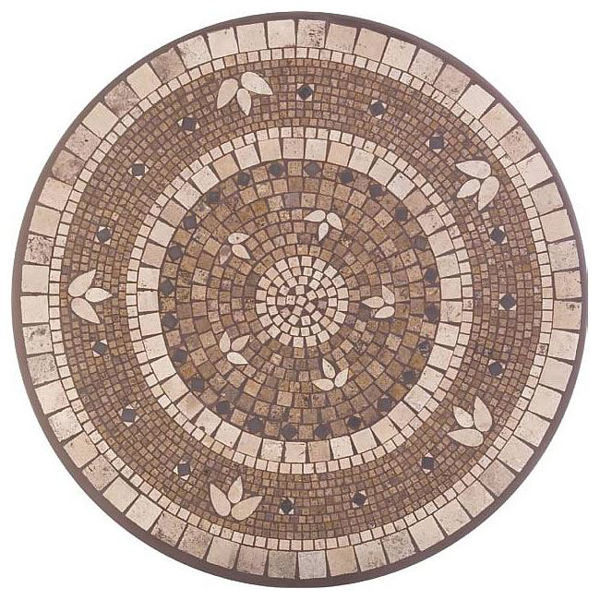 Picture of KNF Mykonos Leaf Brown Marble and Stained Glass Tabletop