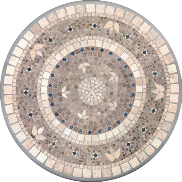Picture of KNF Mykonos Leaf Grey Marble and Stained Glass Tabletop