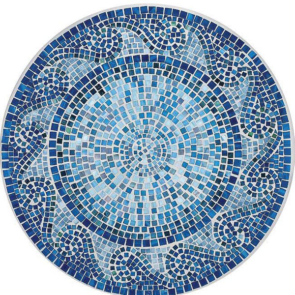 Picture of KNF Waves Marble and Stained Glass Tabletop
