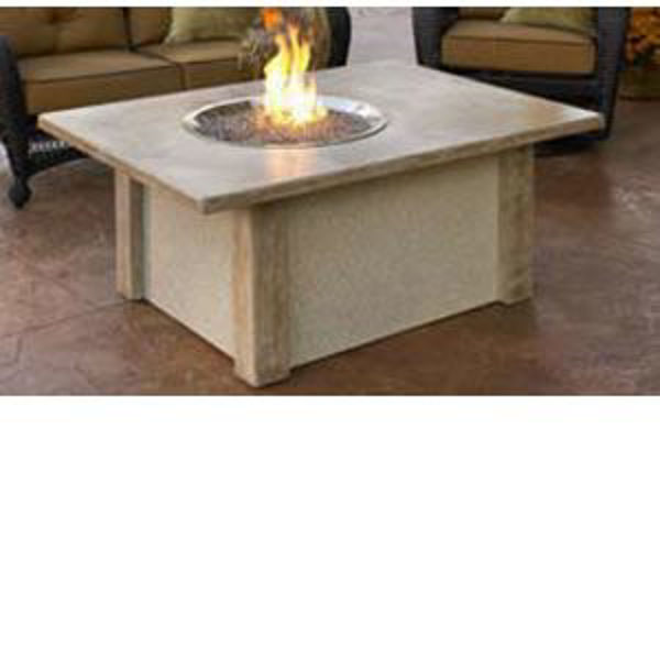 Picture of Fire Stone -  San Juan Fire Pit Coffee Table in Ameristone Stoney Mocha &Crystal Fire Burner