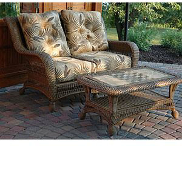 Picture of Fire Stone Collection All-Weather Wicker Loveseat w/4pc Cushions