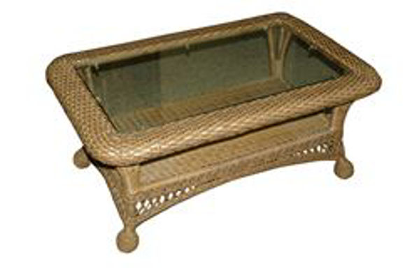 Picture of All-Weather Wicker Coffee Table w/Glass Top