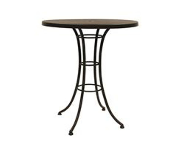 Picture of Naples 36" Bar Table with Embossed Aluminum Top, in Sedona Finish, with Umbrella Hole