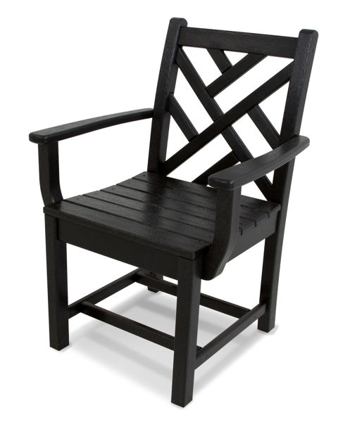 Picture of POLYWOOD® Chippendale Dining Arm Chair in Black