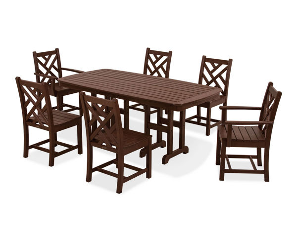 Picture of POLYWOOD® Chippendale 7-Piece Dining Set in Mahogany