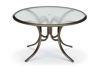 Picture of Telescope Casual Glass Top Table, 50" Round Dining Table w/ hole Ogee Rim