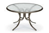 Picture of Telescope casual Glass Top Table, 56" Round Dining Table w/ hole Ogee Rim
