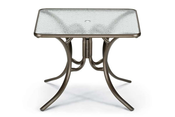 Picture of Telescope Casual Obscure Acrylic Top Table, 36" Square Dining Table w/ hole