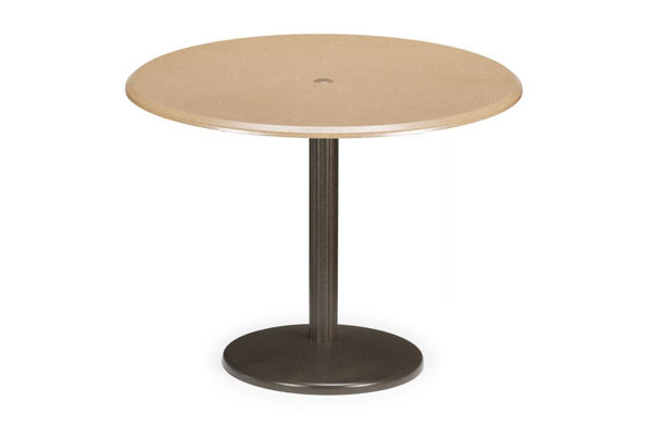Picture of Telescope Casual Werzalit Top Table, 42" Round Bar Height Spun Pedestal Table w/ hole
