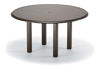 Picture of Telescope Casual Aluminum Slat Top Table, 56" Round Dining Height Table w/ hole and Ogee Rim