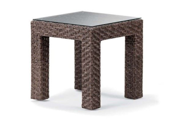 Picture of Telescope casual Value Wicker Tables, 20" Square End Table w/ Tempered Glass Overlay