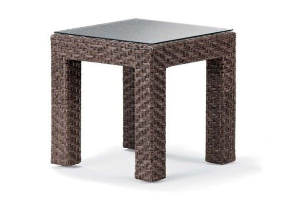 Picture of Telescope Casual La Vie Wicker, 20" Square End Table w/ Tempered Glass Overlay